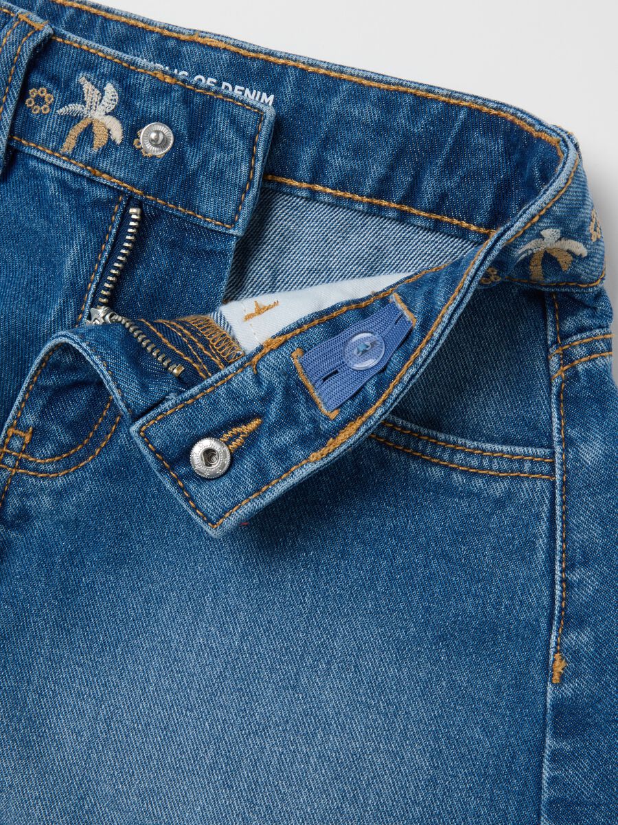 Children's pure cotton denim shorts with regular fit_2