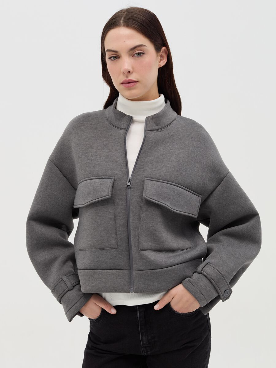 Bomber jacket with mock neck_0