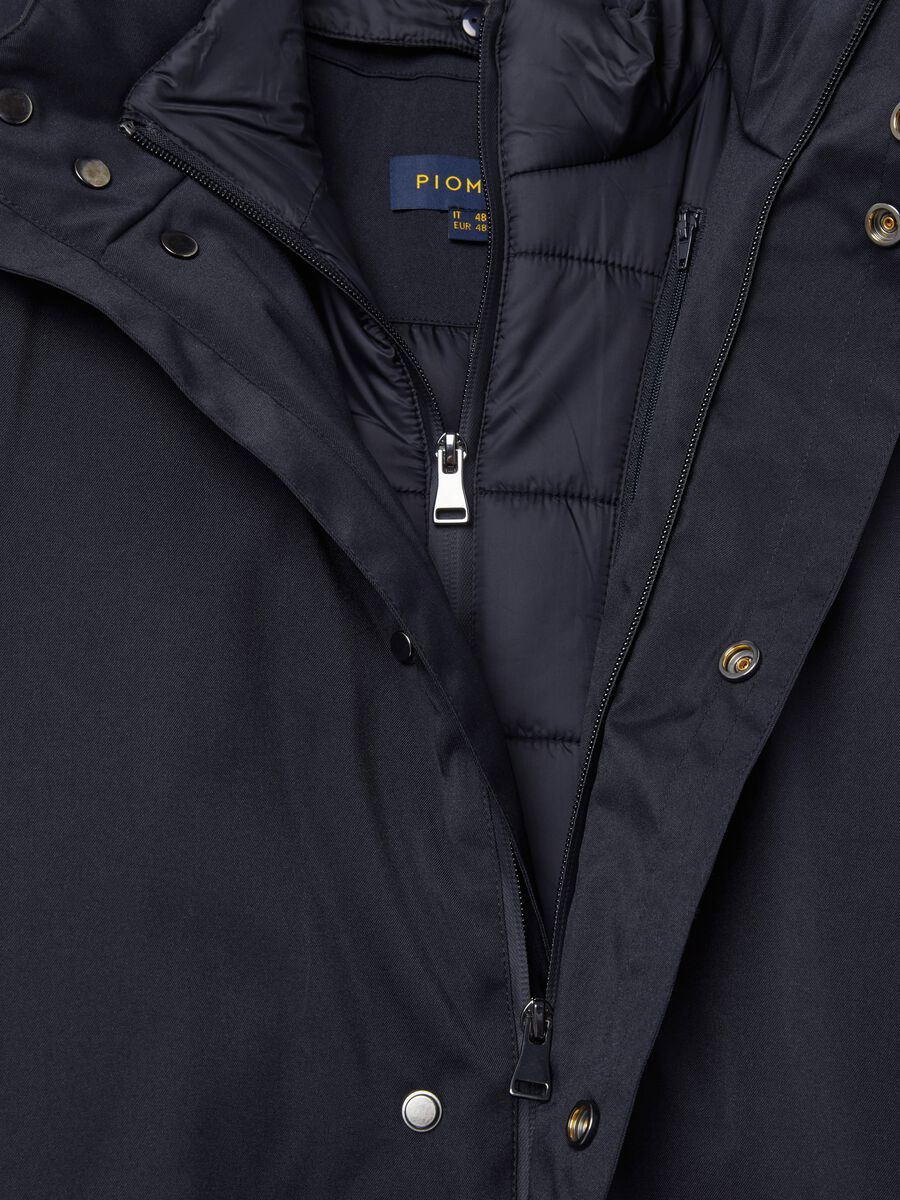 Giacca lunga a collo alto con gilet interno_5