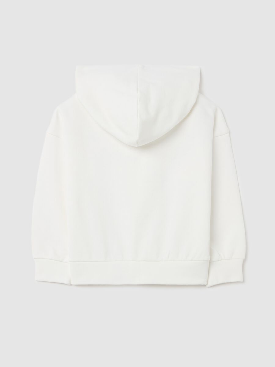 Full-zip sweatshirt with hood and butterflies application in tulle_1