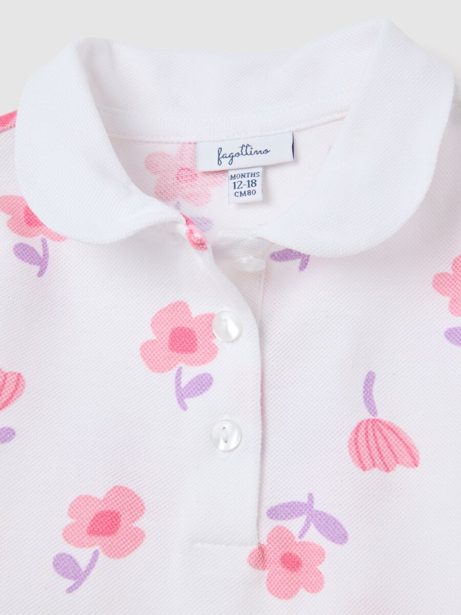 Pink Floral Short Sleeve Cotton Polo_2