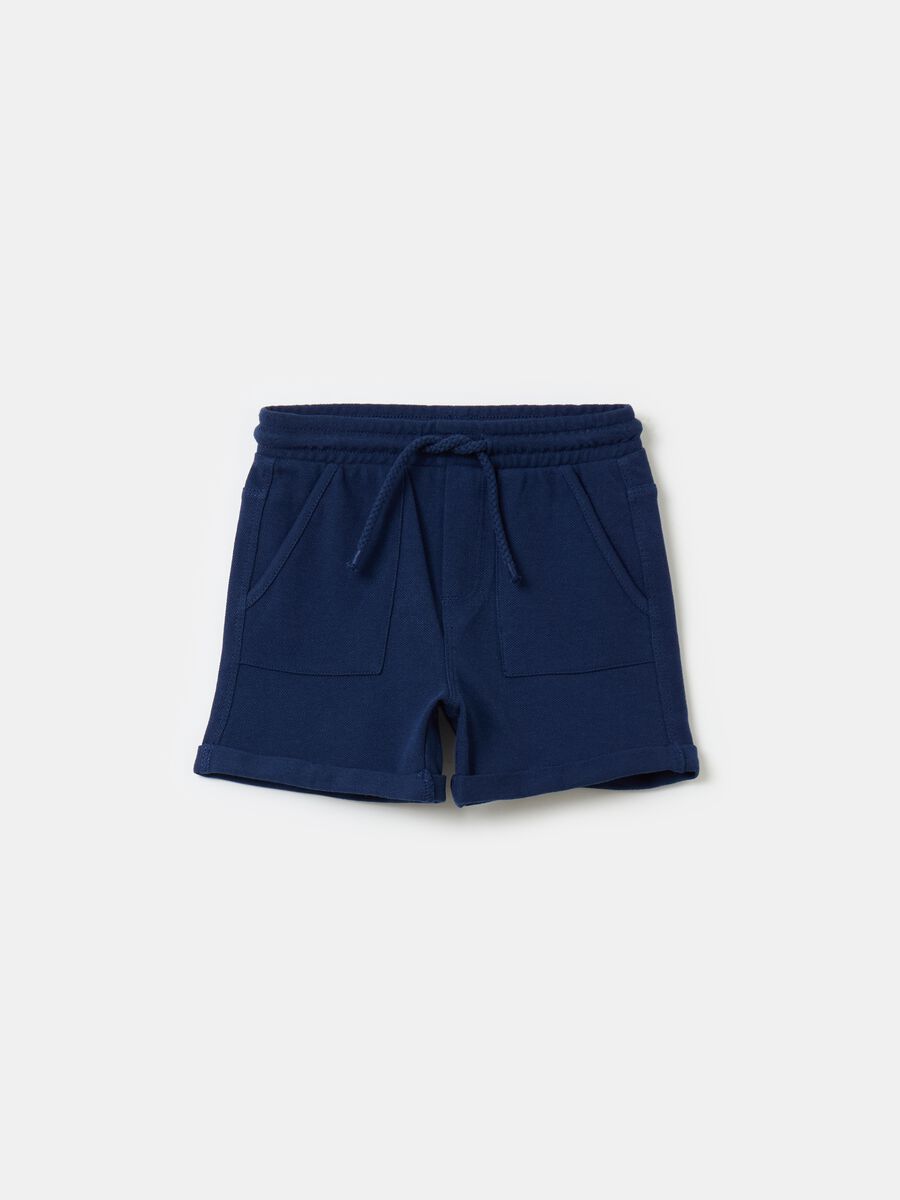 Piquet Bermuda shorts with drawstring_0