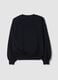 Black crew-neck sweatshirt in cotton-viscose blend fleece, regular fit_2