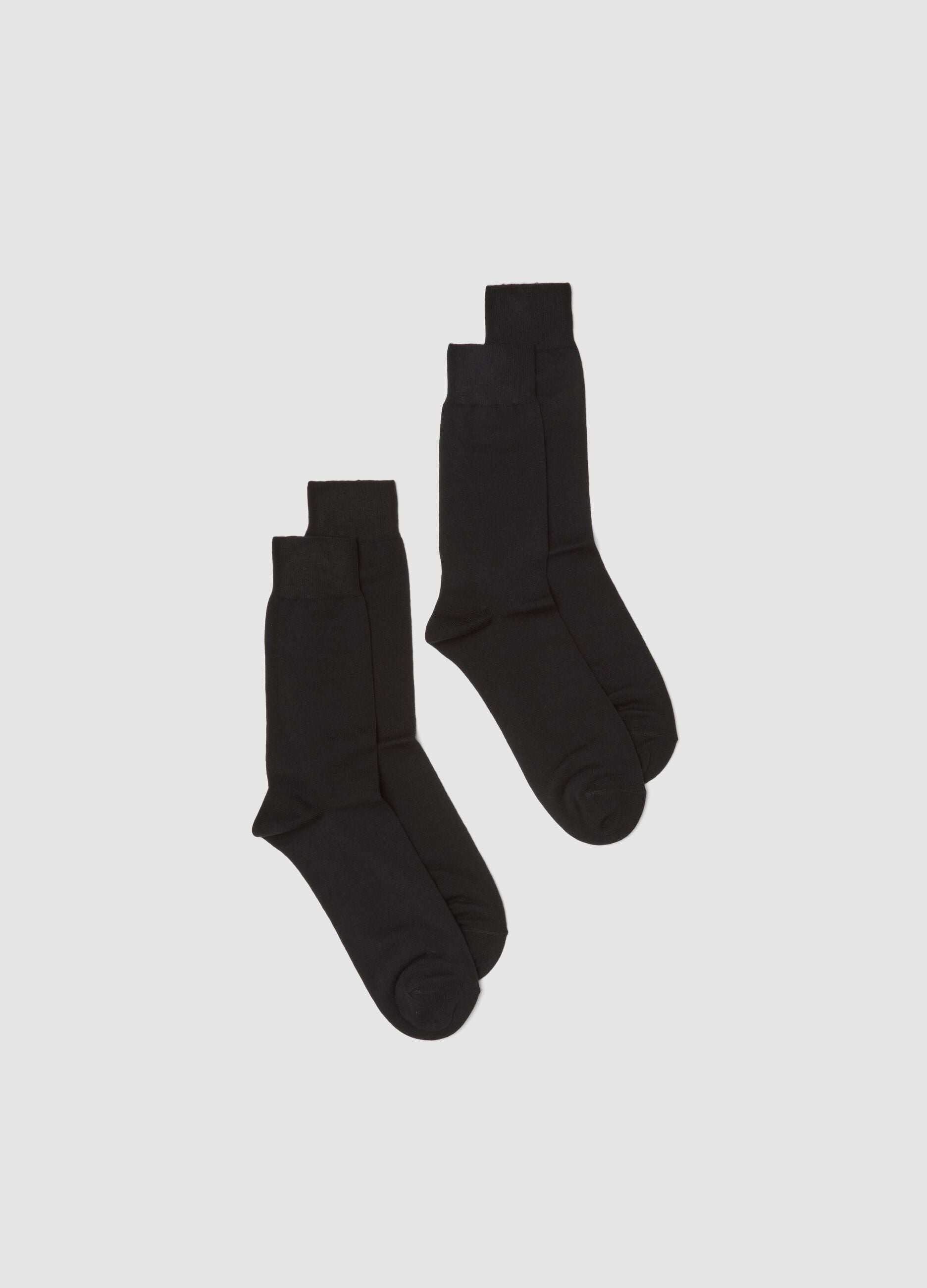 2-pack men's black ankle socks in cotton and cashmere blend