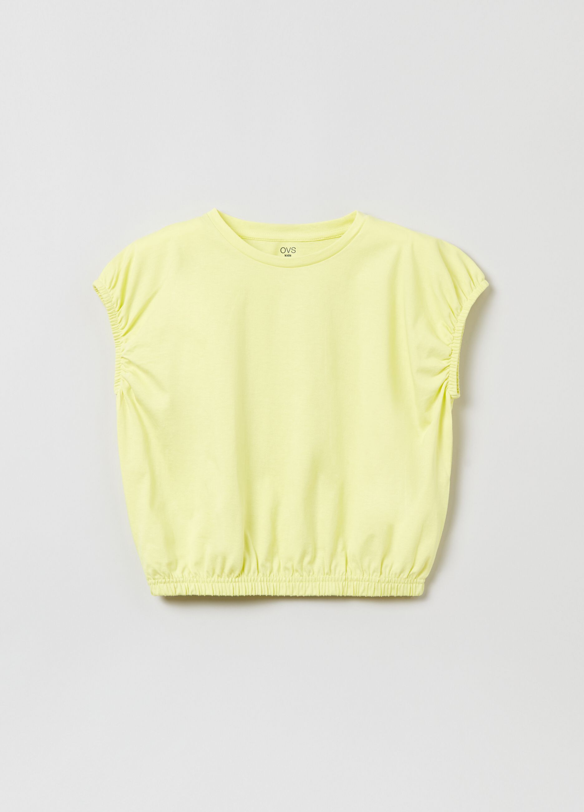 T-shirt smanicata in cotone_0