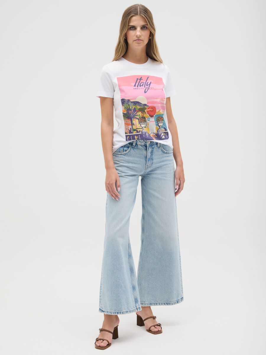 Women's white pure cotton t-shirt regular fit_1