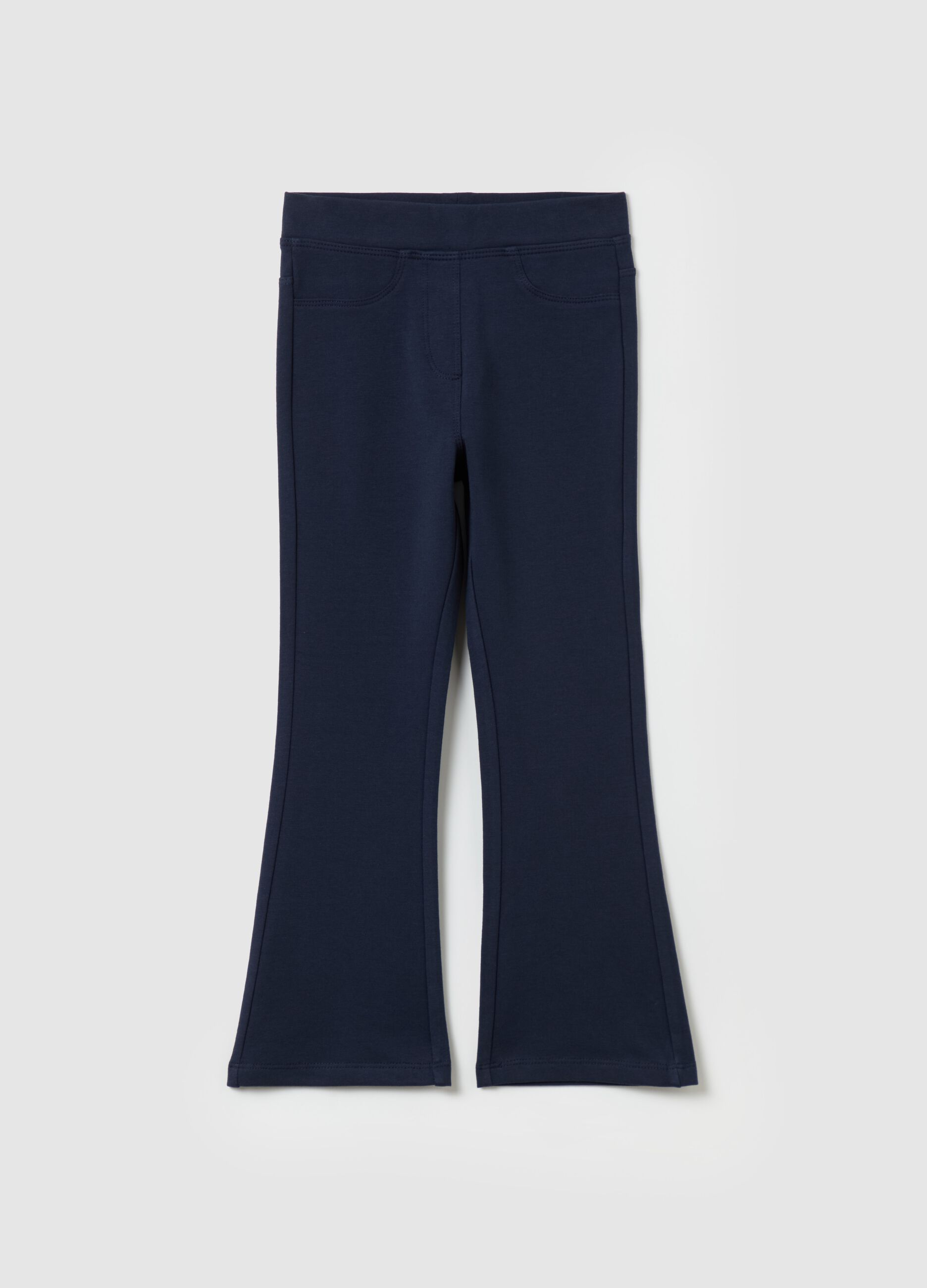 Flare-fit treggings in stretch cotton