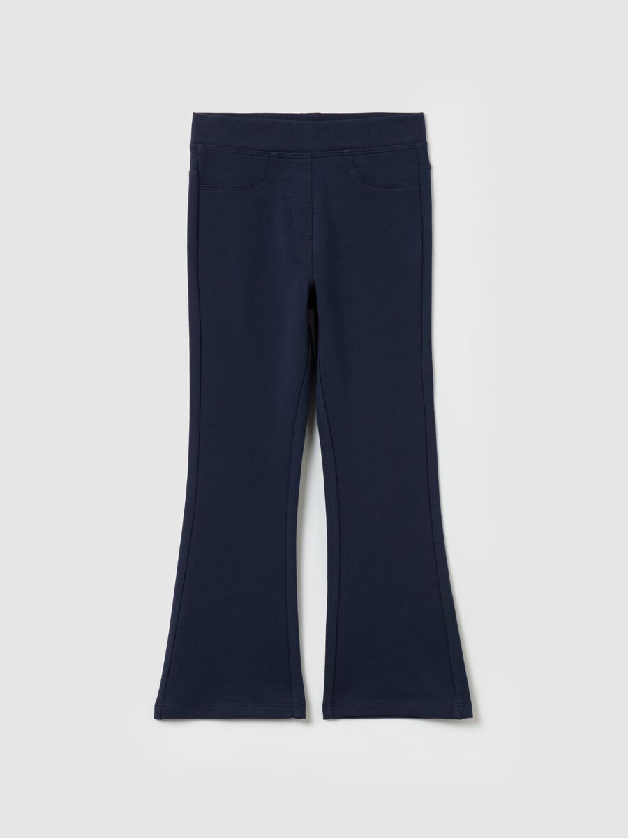 Treggings flare fit in cotone stretch_0