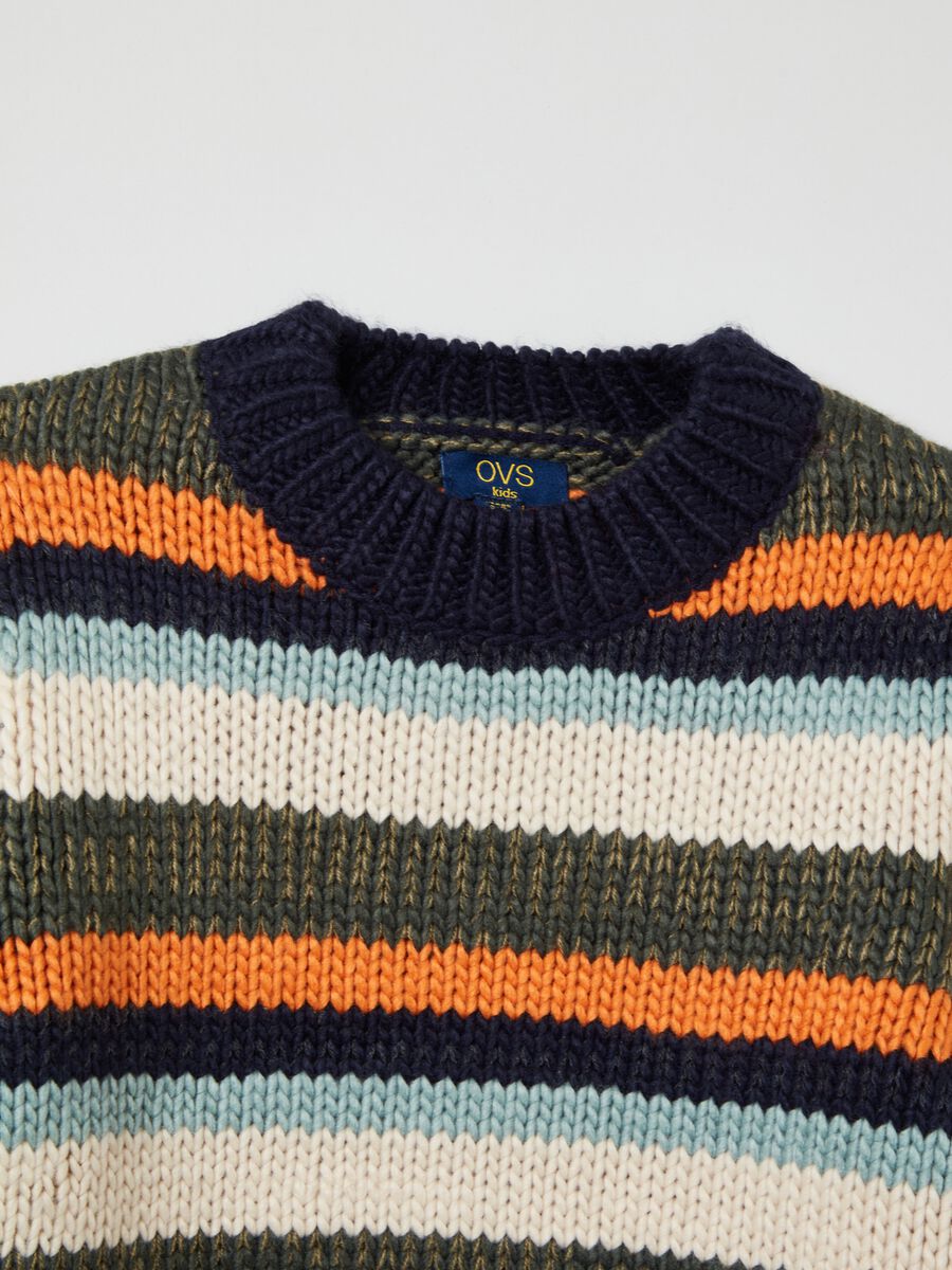 Pullover in maglia con lavorazione a righe_2