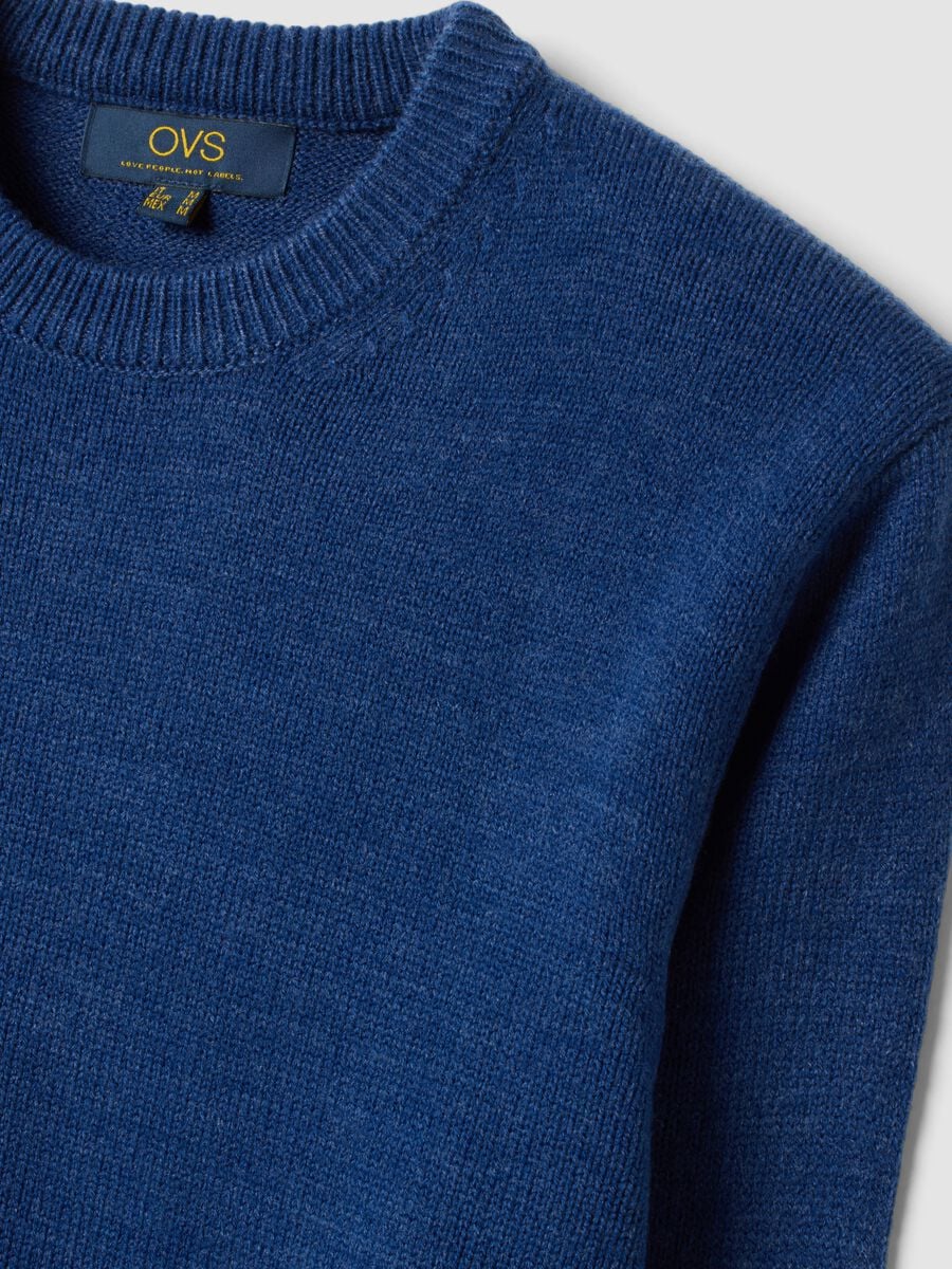 Maglia blu girocollo in jersey knit regular fit_1
