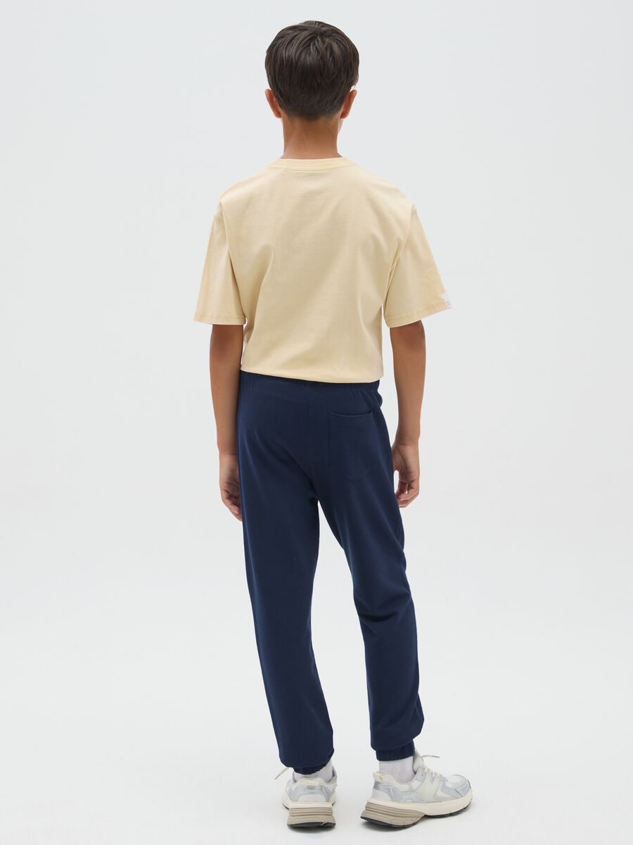 Pantaloni da ragazzo in puro cotone blu regular fit_2