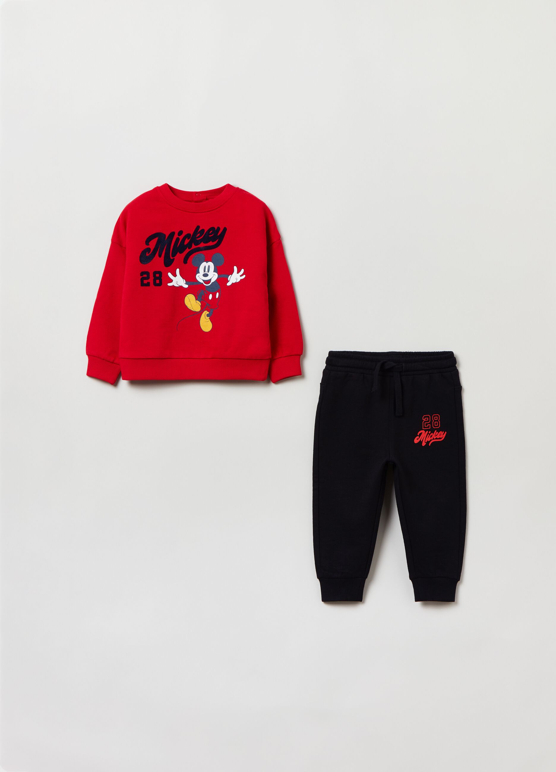Jogging set in felpa con stampa Topolino