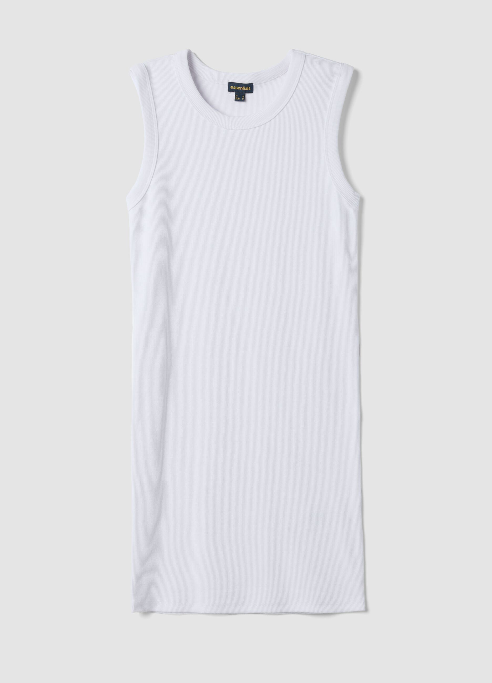 White stretch cotton mini dress