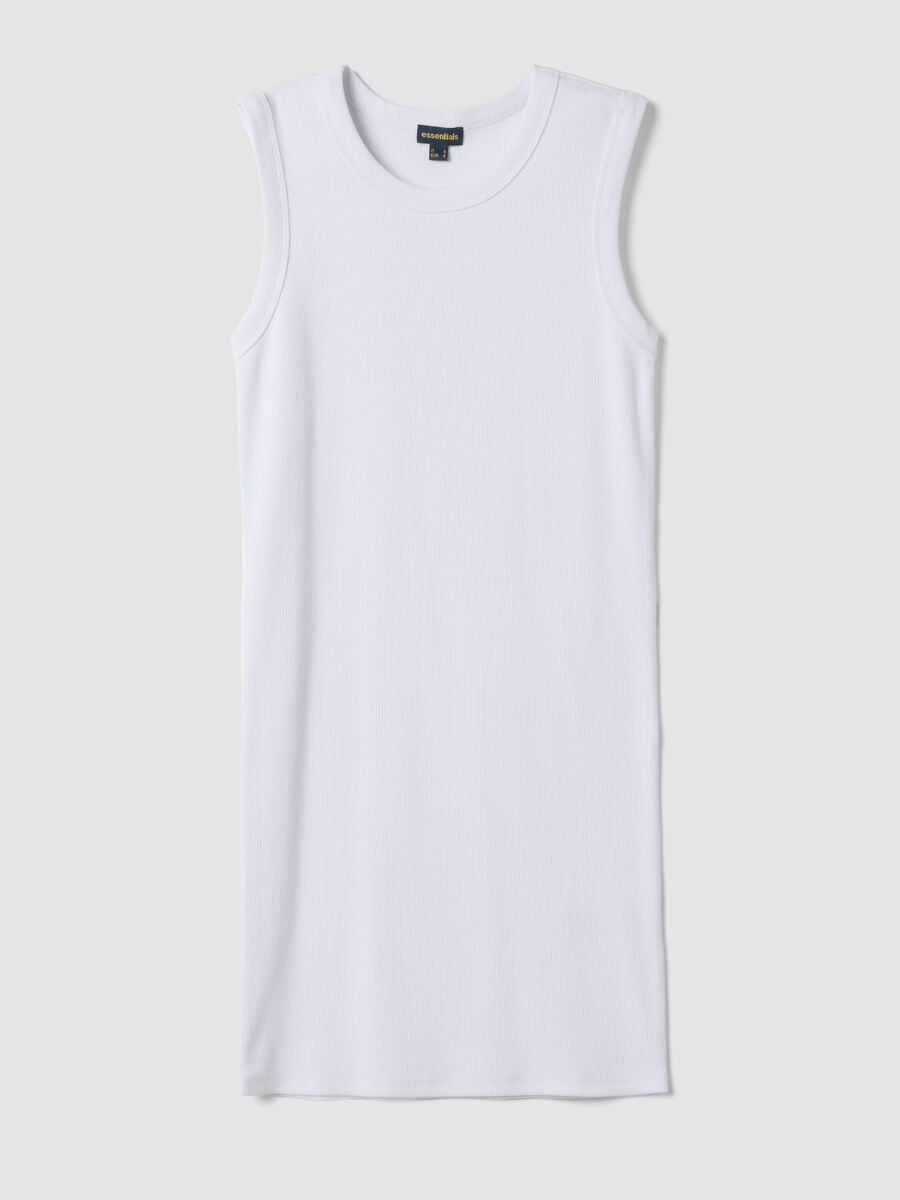 White stretch cotton mini dress_4
