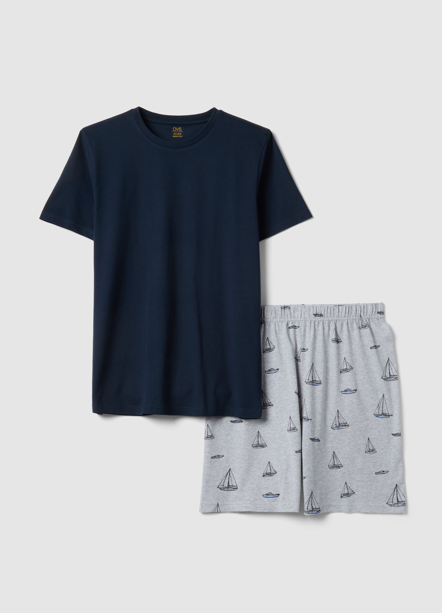 Multicolour pure organic cotton regular fit pyjamas with prints