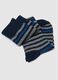 Blue stretch cotton long socks tripack_1