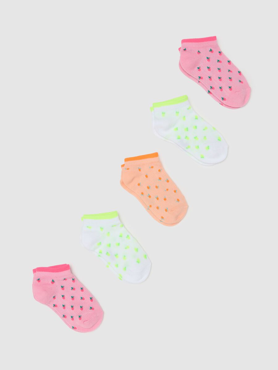 5-pack stretch shoe liners with strawberry design_0