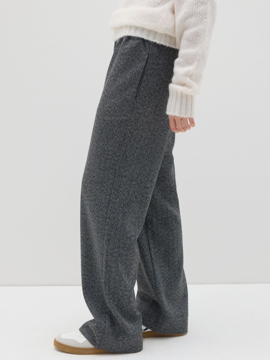 Mélange Grey Regular Fit Trousers_3