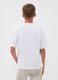 White pure cotton oversized T-shirt with basketball graphic print for boys_2