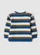 Ivory, navy and tobacco-brown pure cotton crew-neck sweatshirt_1