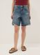 Pure Cotton Blue Denim Shorts with Straight Fit_1