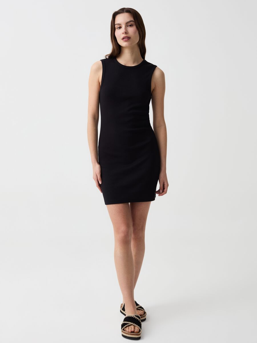 Essential short dress with cut-out detail_1