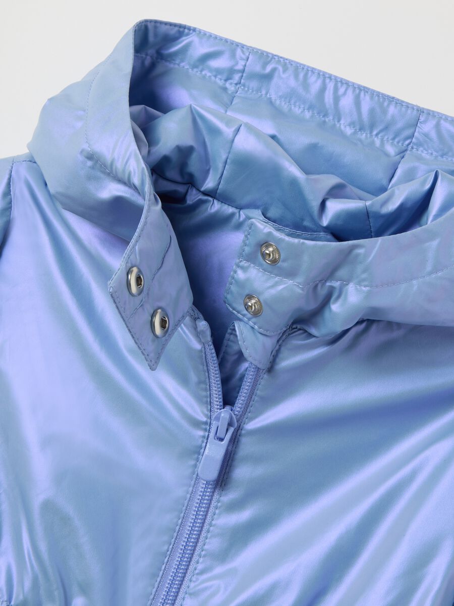 Girls' Jacket in Blue Fabric Regular Fit_2