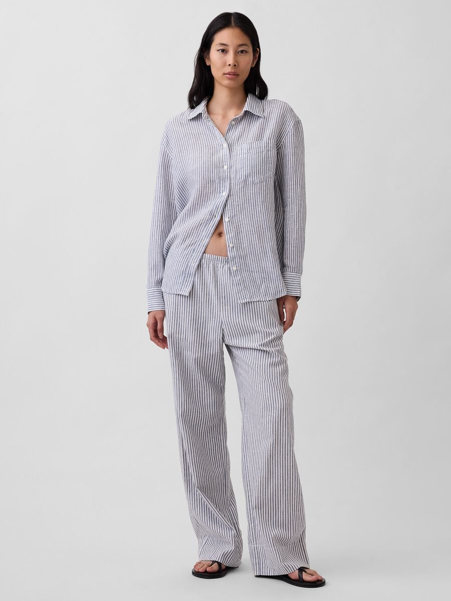 Pure linen striped shirt_2