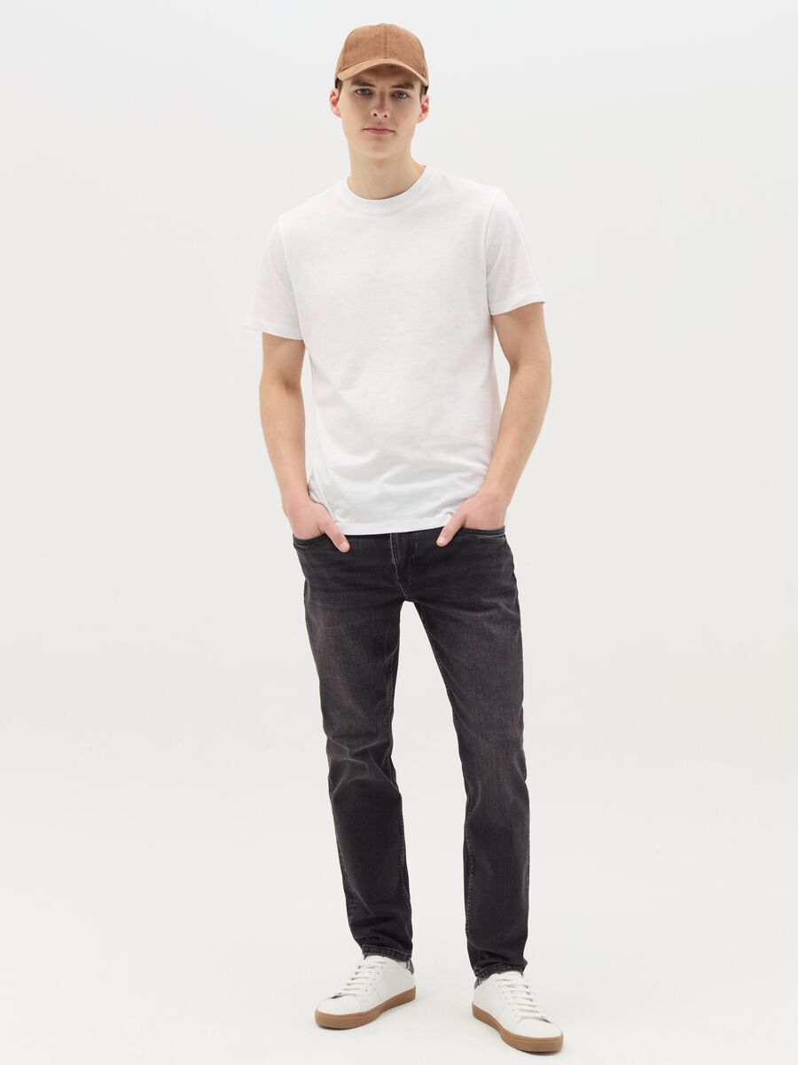 T-shirt in slub cotton with round neck_1