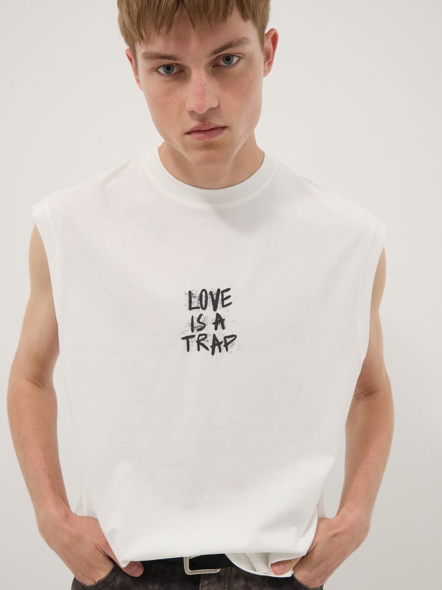 White pure cotton tank top_0