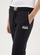Black regular fit cotton blend trousers_3