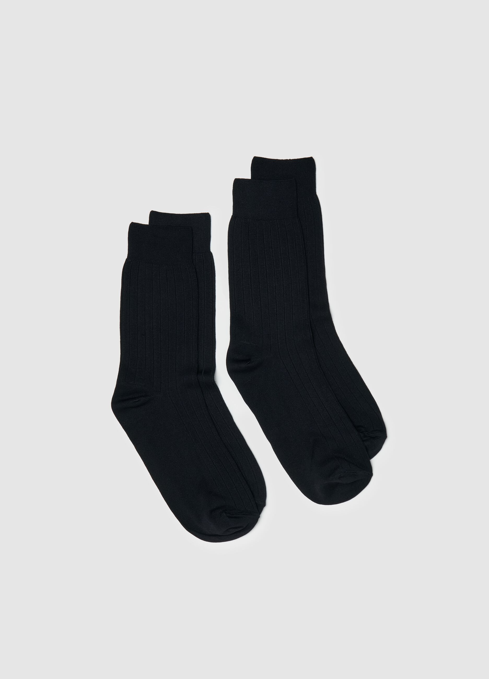 Two-pair pack short ribbed socks