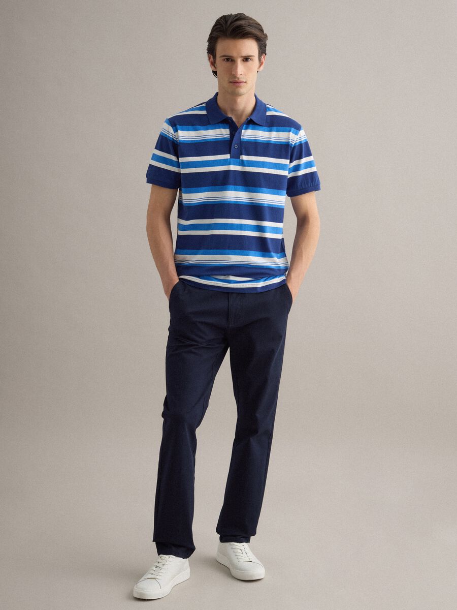 Polo in puro cotone a righe multicolor oversize fit_2