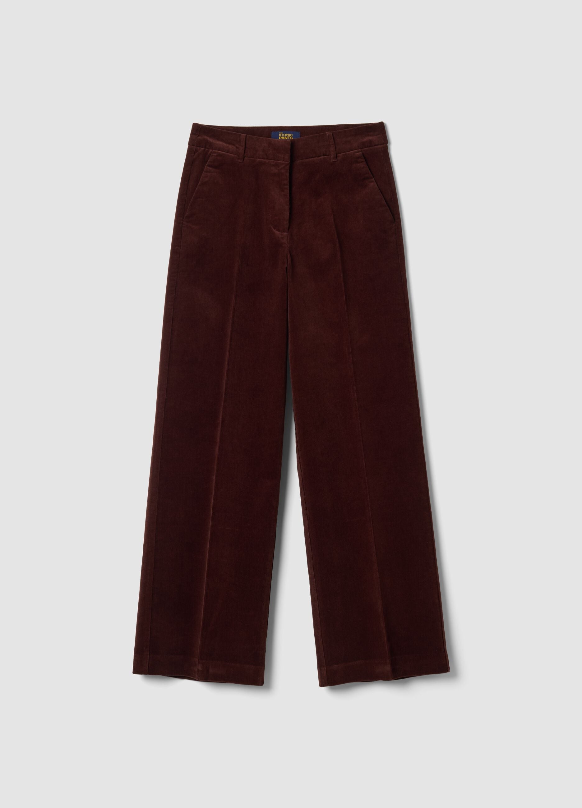 Brown The Iconic Pants straight-fit stretch cotton corduroy trousers
