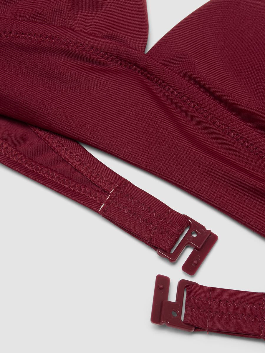 Top bikini elasticizzato rosso con imbottitura removibile_5