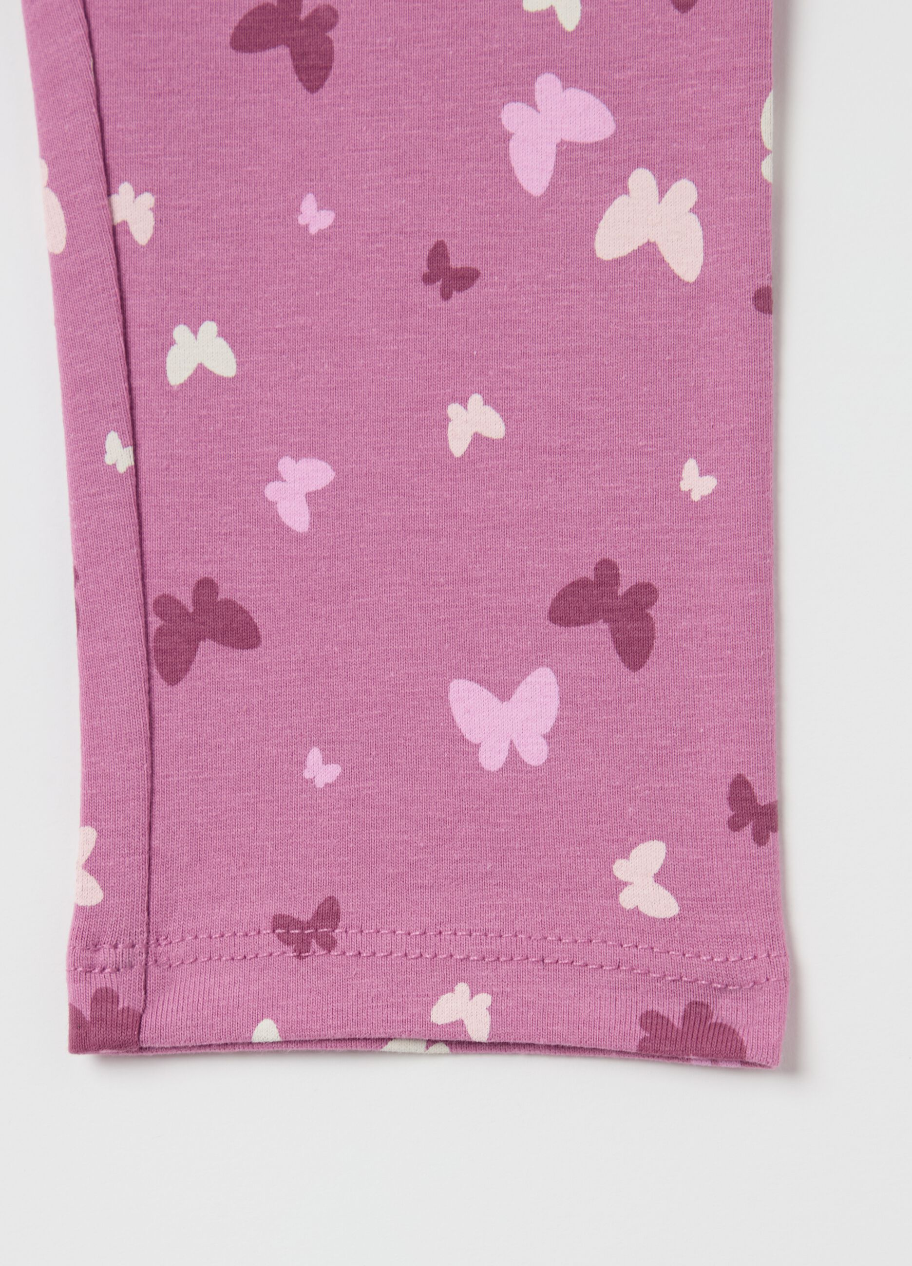 Leggings a tre quarti in cotone stretch 
