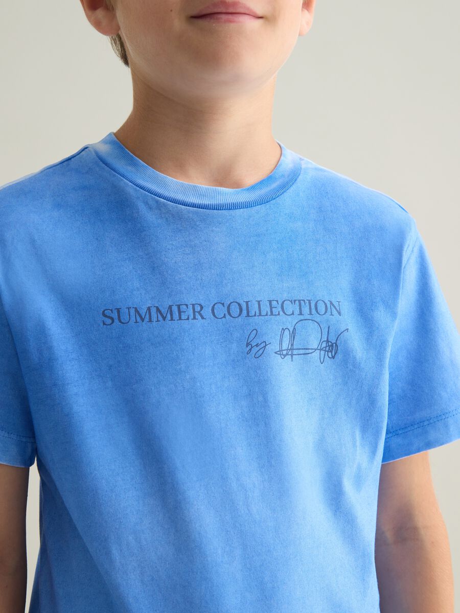 Pure cotton blue regular fit children's t-shirt_1