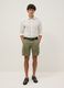 Green cotton cargo shorts in a regular fit_0