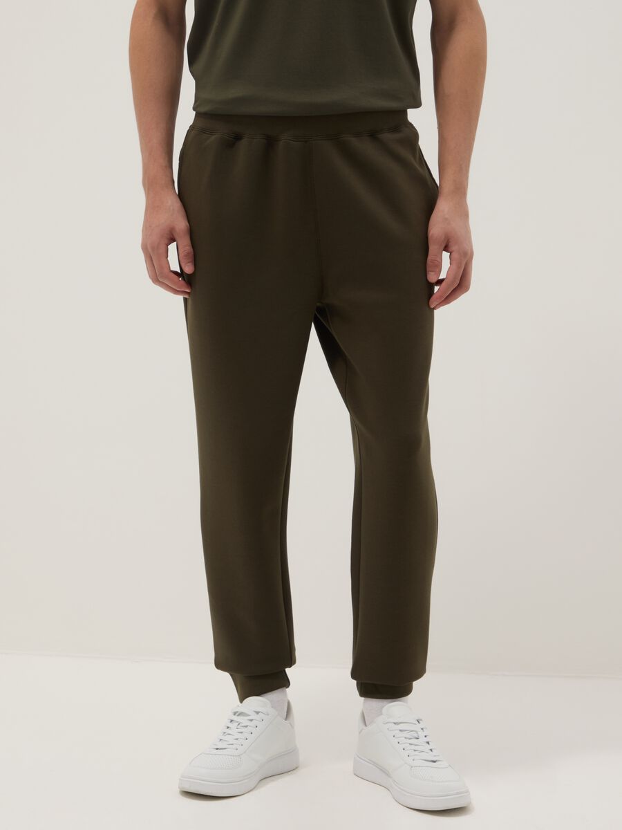 Pantaloni jogger in misto cotone marroni regular fit_1