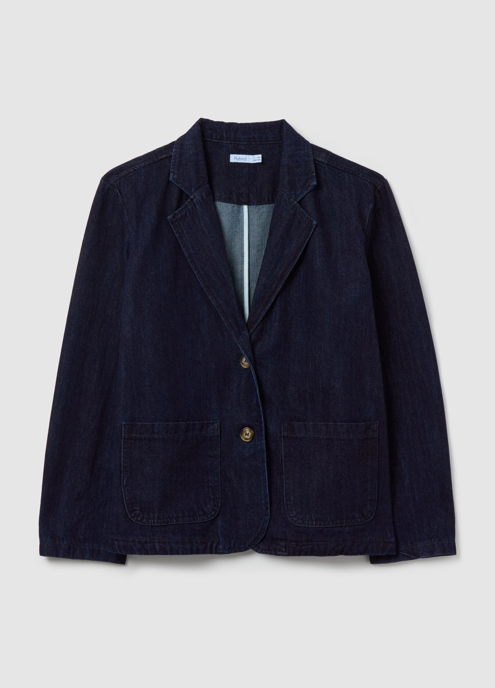 Single-breasted blazer in denim