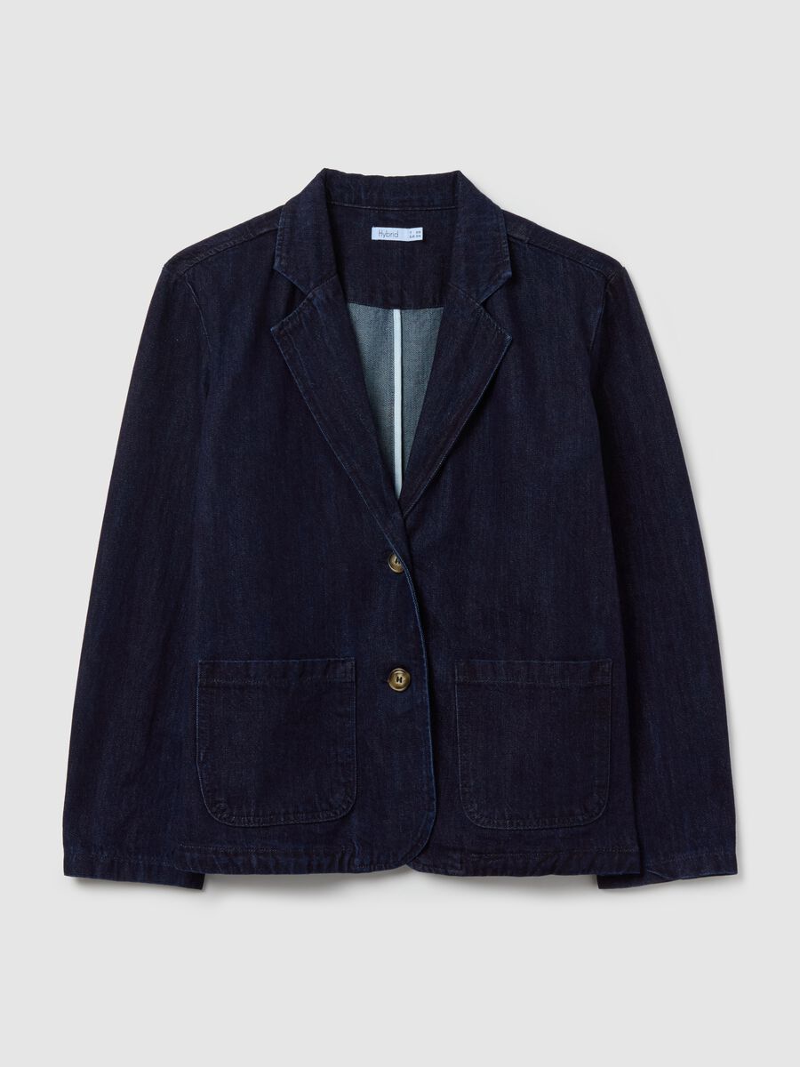 Single-breasted blazer in denim_4