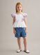 Blue pure lyocell cargo shorts for girls, regular fit_0