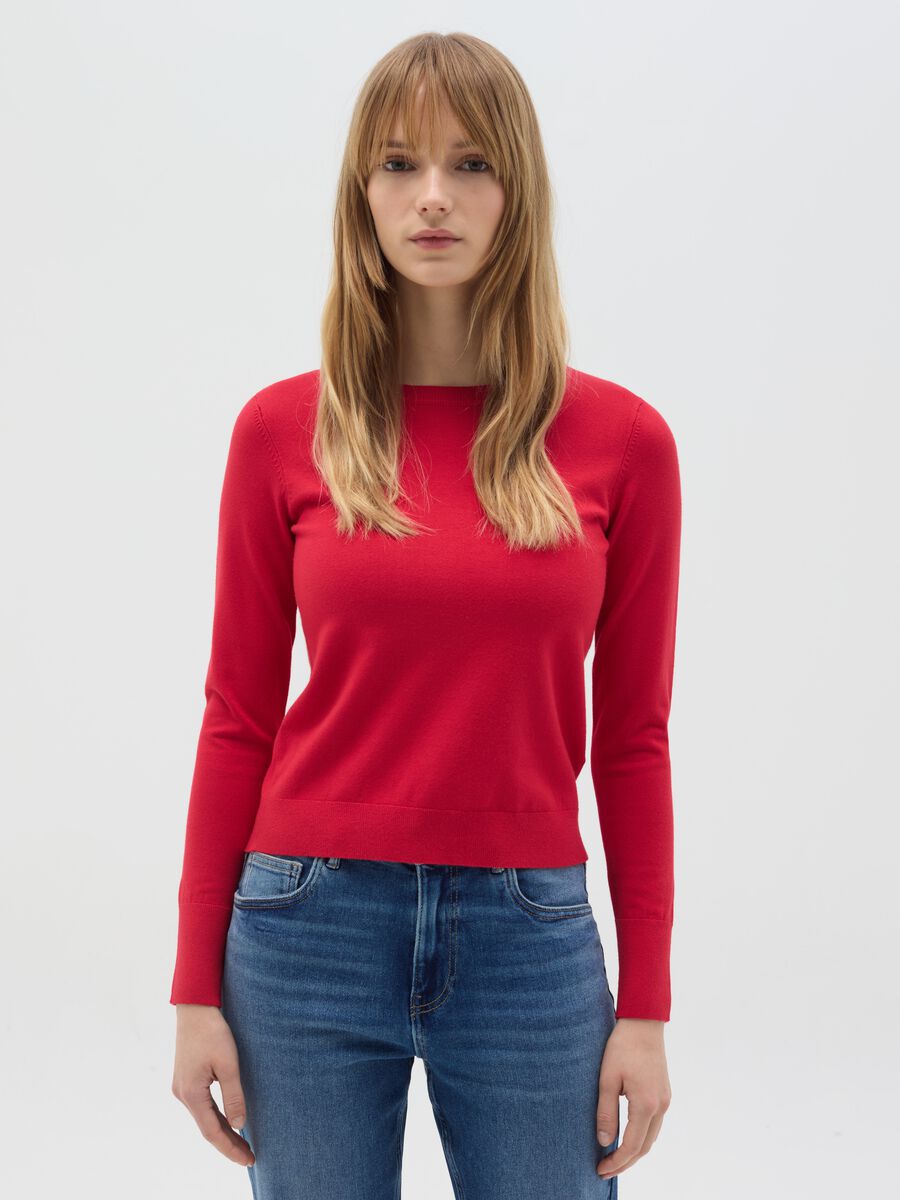 Top with round neck and long sleeves_0