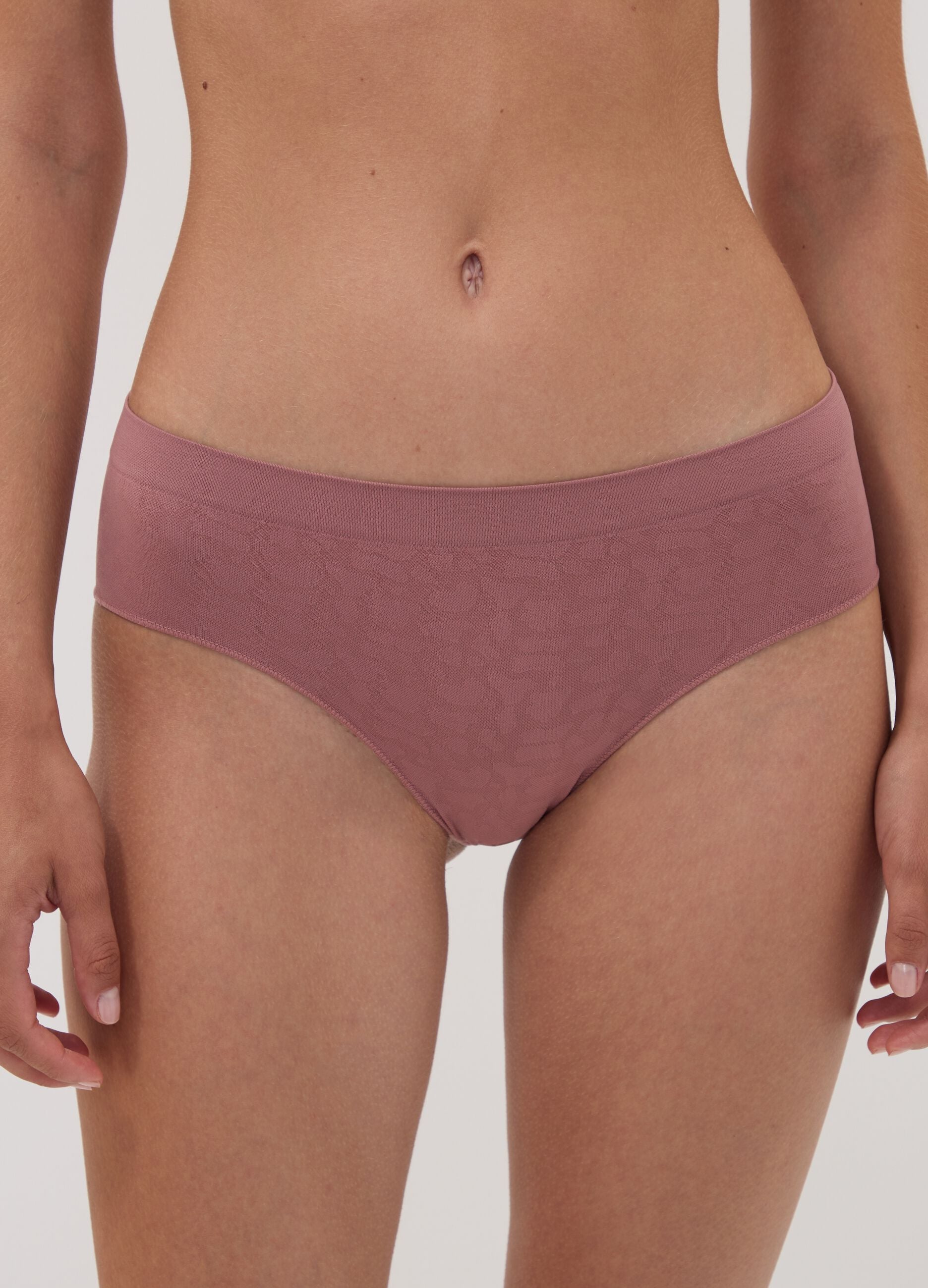 Pink stretch microfibre briefs
