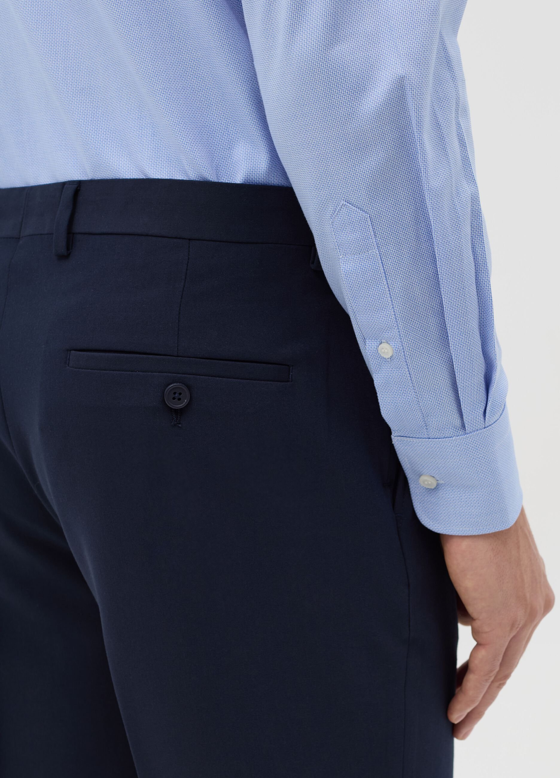 Camicia regular fit easy iron in cotone oxford azzurro
