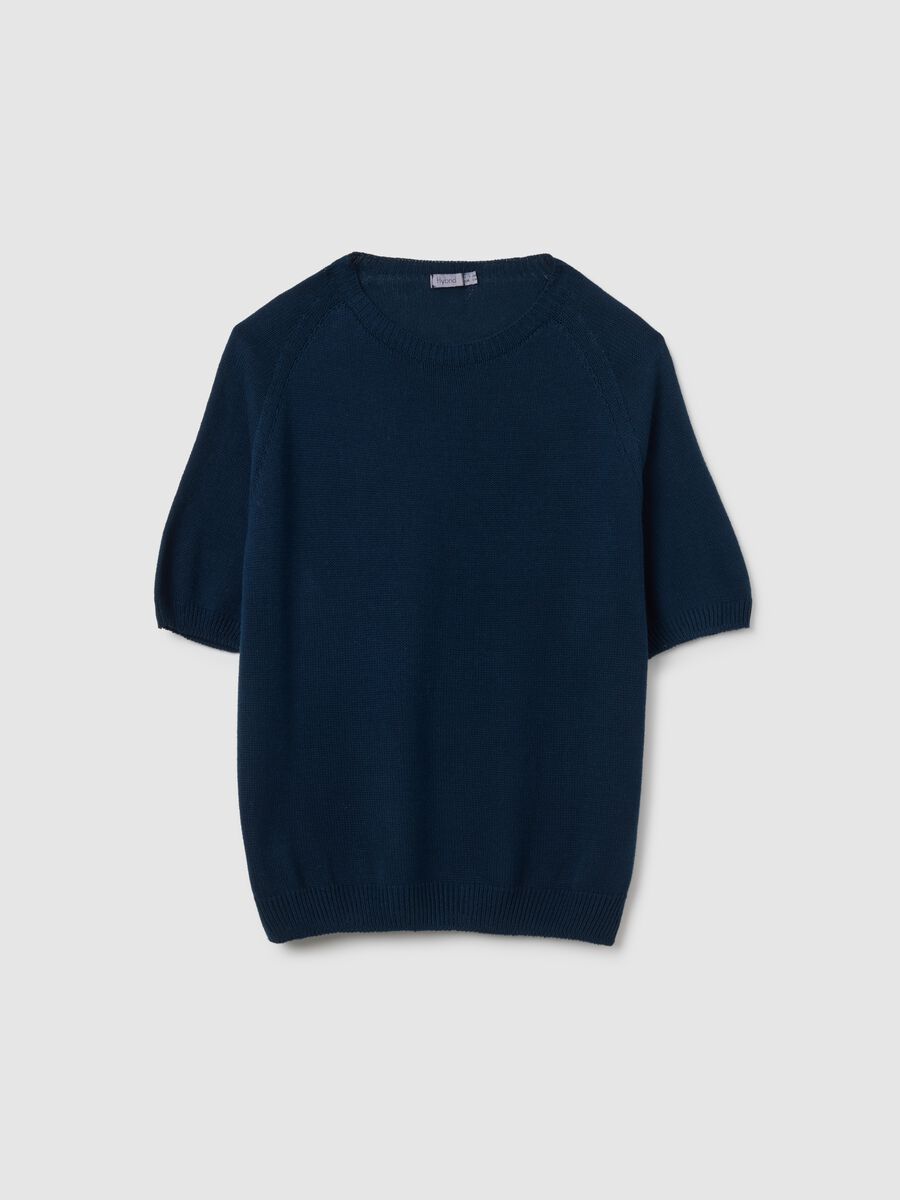Women's blue pure cotton regular fit T-shirt_4