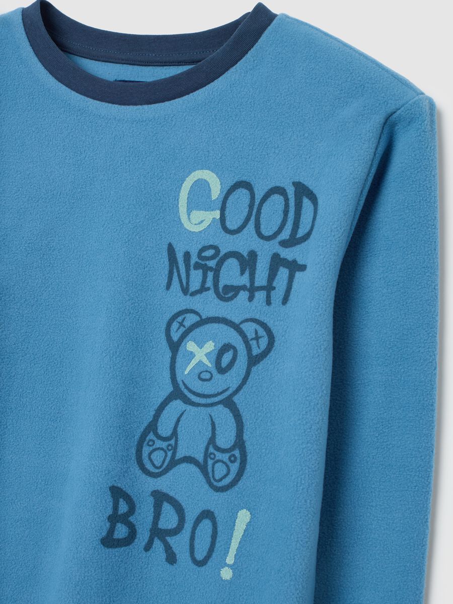 Pigiama da bambino in pile blu regular fit_2