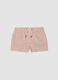 Baby Pink Striped Boxer Swim Shorts with Embroidery_0