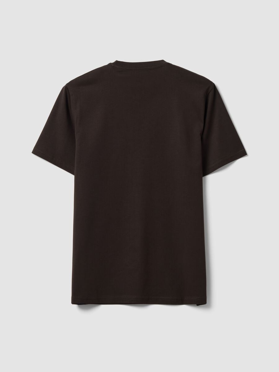 T-shirt girocollo marrone in puro cotone Supima regular fit_1