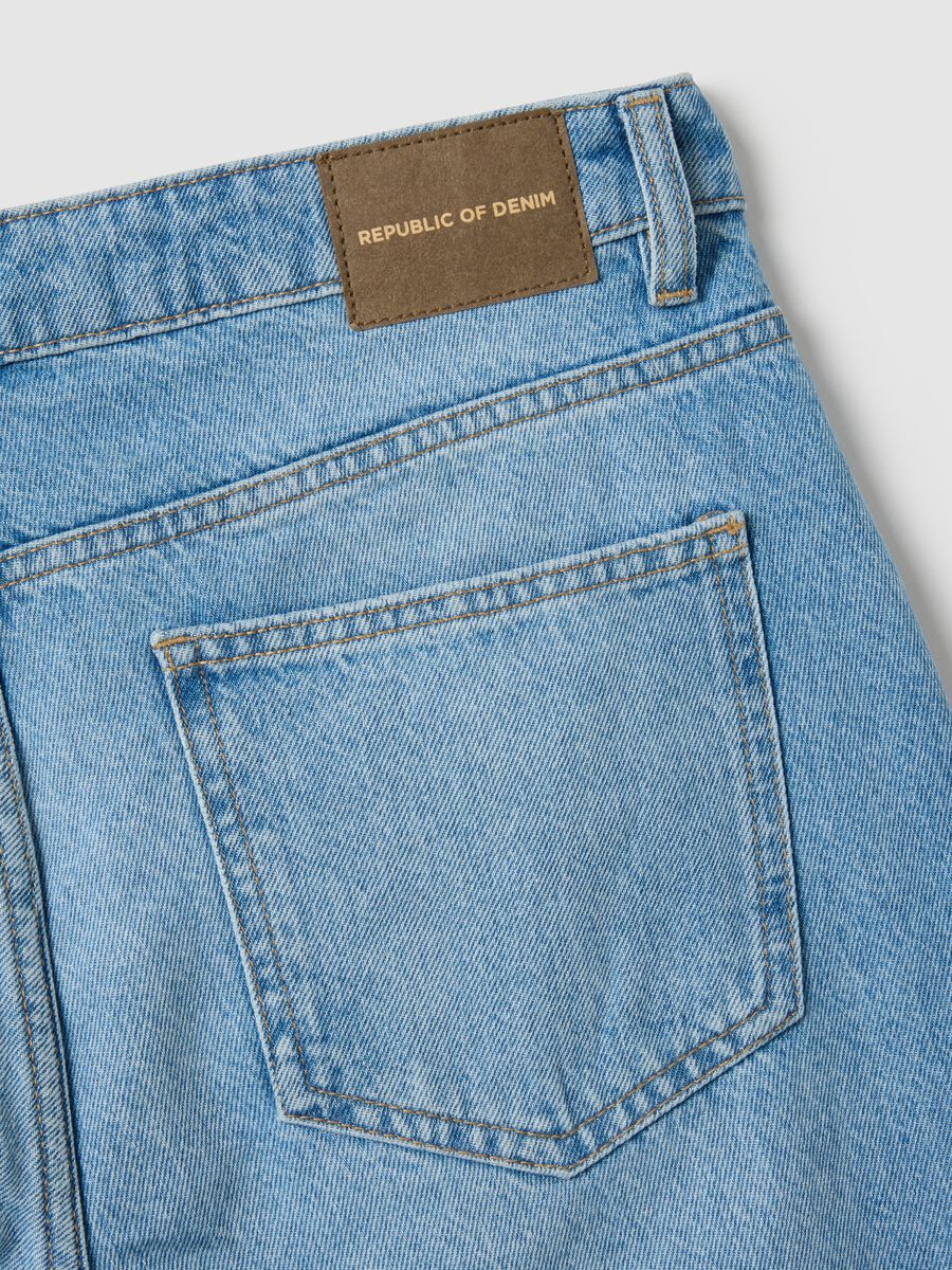Regular fit blue pure cotton denim jeans_5